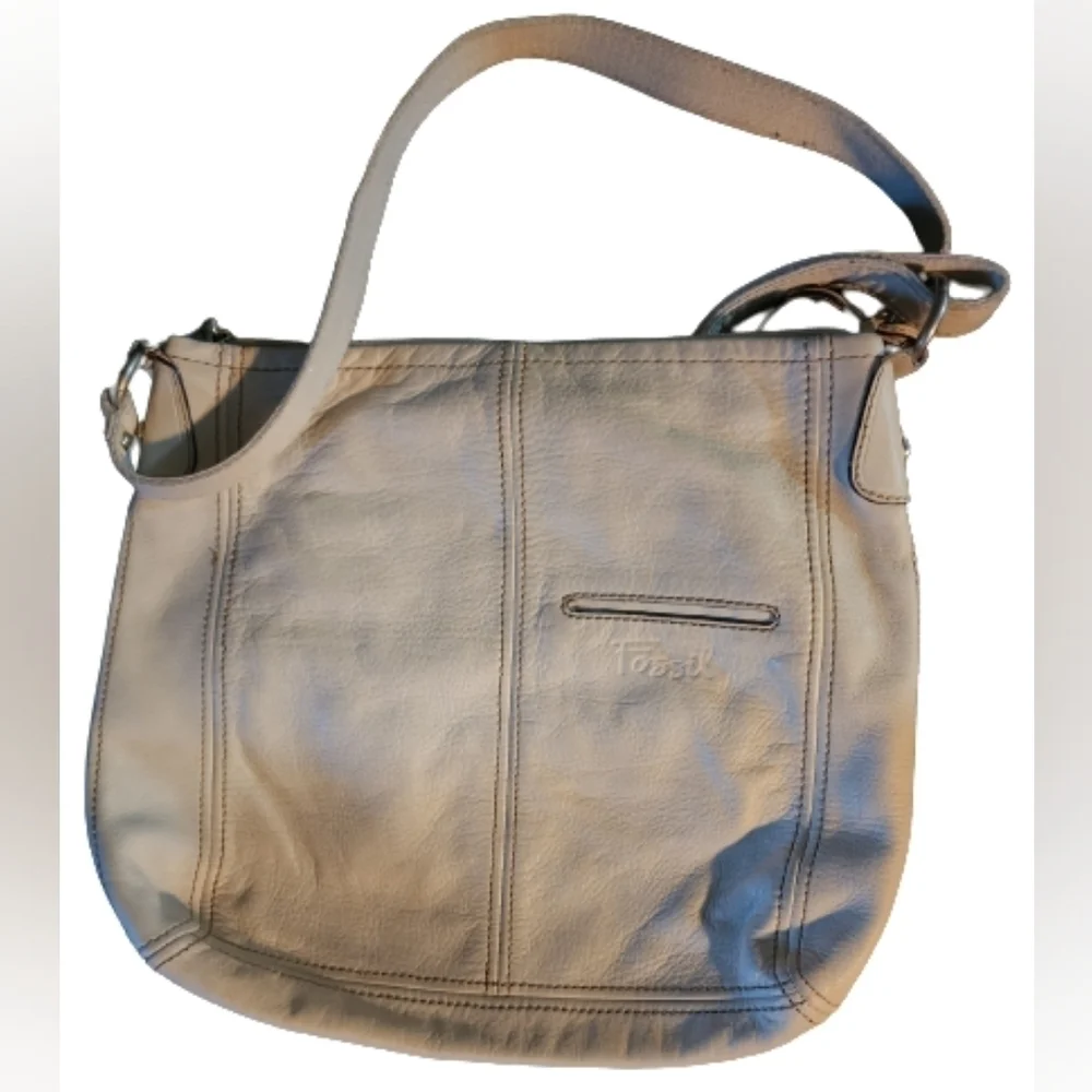 Fossil offwhite leather shoulder bag color off white - Picture 2 of 5